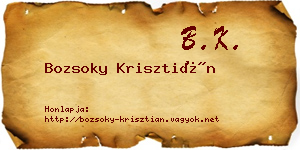 Bozsoky Krisztián névjegykártya